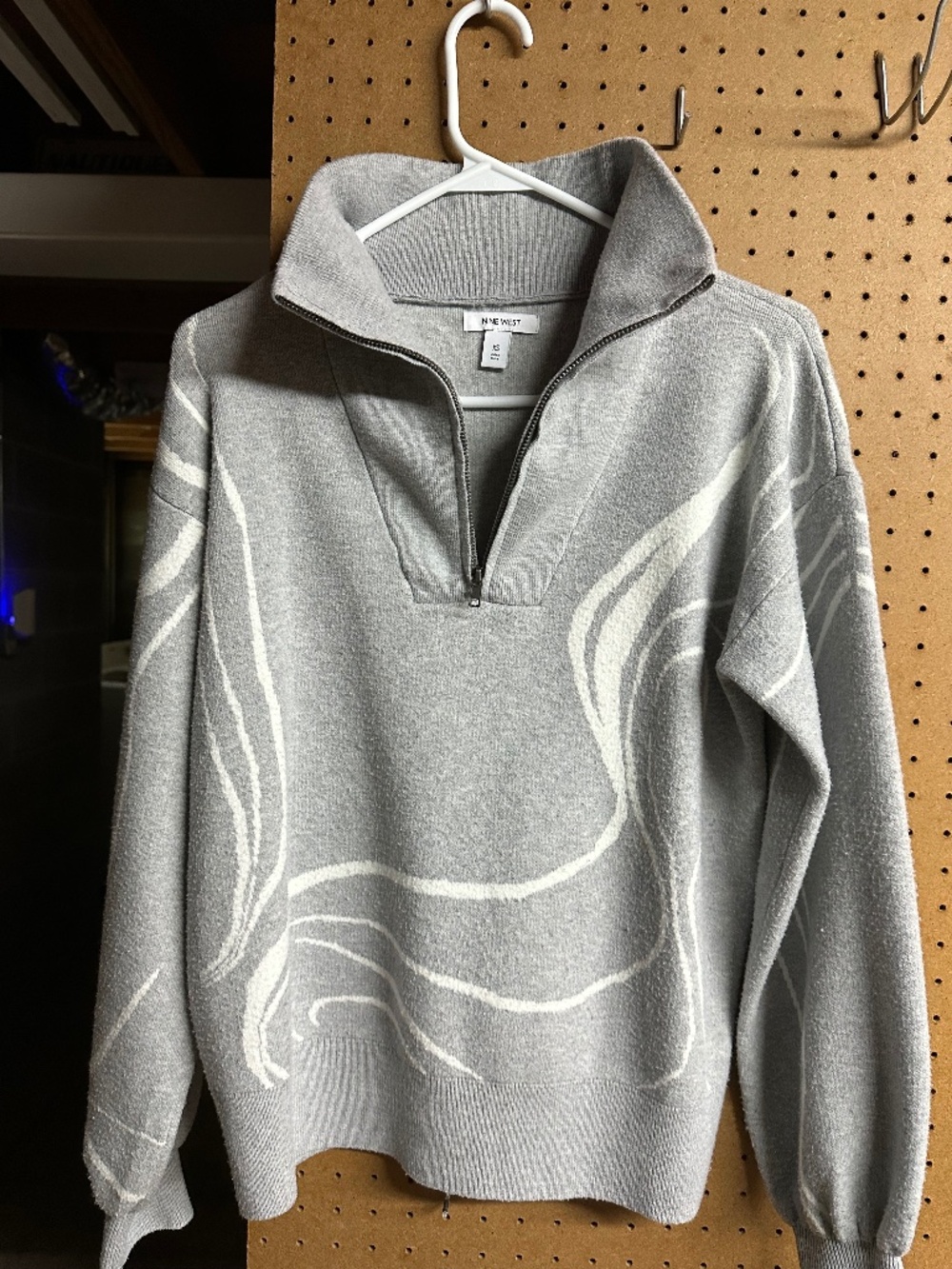 Nine West 1/4 Zip Gray Sweater Size XS